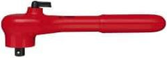 Knipex - 3/8" Drive Square Head Ratchet - Insulated Finish, 7-1/2" OAL, 24 Gear Teeth, Reversible Head - A1 Tooling