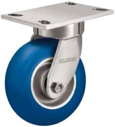 Albion - 6" Diam x 2" Wide x 7-1/4" OAH Top Plate Mount Swivel Caster - Neoprene, 700 Lb Capacity, Precision Sealed Bearing, 4 x 4-1/2" Plate - A1 Tooling