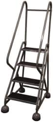 Cotterman - 42" 4 Step MasterStep Rolling Office Ladder - Assembled, 450 Lb Capacity, 36" Platform Height, 26" Base Width x 39" Base Depth, Rubber Matted - A1 Tooling