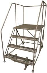 Cotterman - 70" 4 Step Rolling Work Platform - Assembled, 800 Lb Capacity, 40" Platform Height, 40" Base Width x 62" Base Depth, Serrated Steel - A1 Tooling