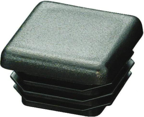 Caplugs - Square Finishing Plug for 10 to 14 Gauge Panels, for 2-1/4" Tube Diam - 0.52" Deep, Low-Density Polyethylene, Black - A1 Tooling