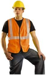 OccuNomix - Size XL Flame Resistant/Retardant Orange Solid General Purpose Vest - 44 to 46" Chest, ANSI 107-2015, ASTM F1506, ATPV=5.4 cal/Sq cm, NFPA 70E/HRC=1, Hook & Loop Closure, 1 Pocket, Modacrylic/Aramid Blend - A1 Tooling