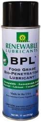 Renewable Lubricants - 11 oz Aerosol Thin Oily Film Penetrant/Lubricant - 0°F to 280°F, Food Grade - A1 Tooling