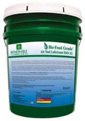 Renewable Lubricants - 5 Gal Pail, ISO 32, Air Tool Oil - -20°F to 230°, 29.33 Viscosity (cSt) at 40°C, 7.34 Viscosity (cSt) at 100°C, Series Bio-Food Grade - A1 Tooling