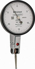 Mitutoyo - 0.03 Inch Range, 0.0005 Inch Dial Graduation, Horizontal Dial Test Indicator - 1.5748 Inch White Dial, 0-15-0 Dial Reading, Accurate to 0.0005 Inch - A1 Tooling