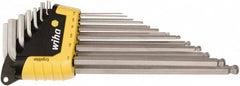 Wiha - 13 Piece L-Key Ball End Hex Key Set - Hex Range 0.05 to 3/8" - A1 Tooling