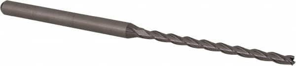 Accupro - 5/64", 1.187" LOC, 1/8" Shank Diam, 2-1/2" OAL, 3 Flute, Solid Carbide Square End Mill - Single End, Uncoated, Spiral Flute, 30° Helix, Centercutting, Right Hand Cut, Right Hand Flute, Series Miniature - A1 Tooling