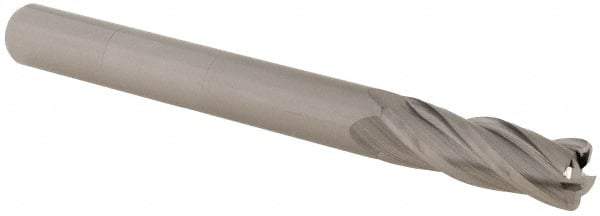 Accupro - 1/4", 4 Flute, Single End, Solid Carbide, 0.03" Corner Radius End Mill - 2-1/2" OAL, 30° Helix, Right Hand Flute, 3/4" LOC, Right Hand Cut - A1 Tooling