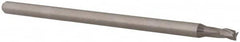 Accupro - 3/32", 0.139" LOC, 1/8" Shank Diam, 2-1/2" OAL, 3 Flute, Solid Carbide Square End Mill - Single End, Uncoated, Spiral Flute, 30° Helix, Centercutting, Right Hand Cut, Right Hand Flute, Series Miniature - A1 Tooling