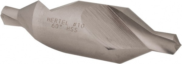 Hertel - #10 Plain Cut 60° Incl Angle High Speed Steel Combo Drill & Countersink - A1 Tooling