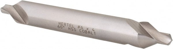 Hertel - #6 Plain Cut 60° Incl Angle Cobalt Combo Drill & Countersink - A1 Tooling