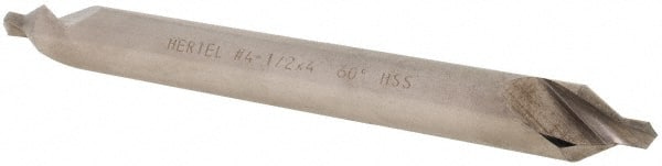 Hertel - #4-1/2 Plain Cut 60° Incl Angle High Speed Steel Combo Drill & Countersink - A1 Tooling