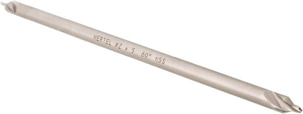 Hertel - #2 Plain Cut 60° Incl Angle High Speed Steel Combo Drill & Countersink - A1 Tooling