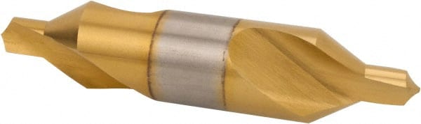 Hertel - #8 Plain Cut 60° Incl Angle High Speed Steel Combo Drill & Countersink - A1 Tooling