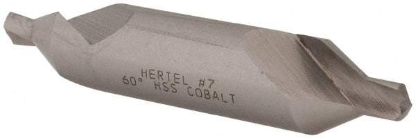 Hertel - #7 Plain Cut 60° Incl Angle Cobalt Combo Drill & Countersink - A1 Tooling