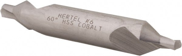 Hertel - #6 Plain Cut 60° Incl Angle Cobalt Combo Drill & Countersink - A1 Tooling