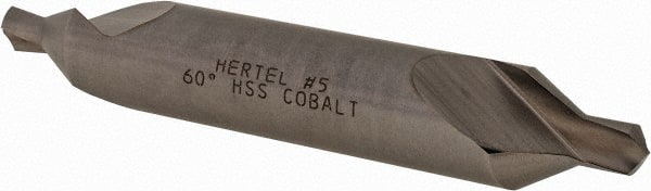 Hertel - #5 Plain Cut 60° Incl Angle Cobalt Combo Drill & Countersink - A1 Tooling