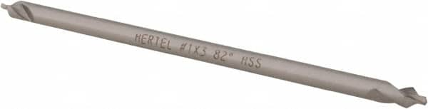 Hertel - #1 Plain Cut 82° Incl Angle High Speed Steel Combo Drill & Countersink - A1 Tooling