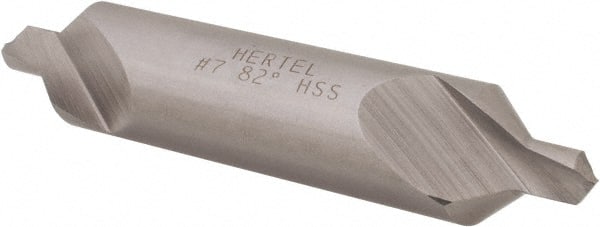 Hertel - #7 Plain Cut 82° Incl Angle High Speed Steel Combo Drill & Countersink - A1 Tooling