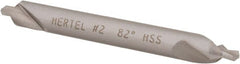 Hertel - #2 Plain Cut 82° Incl Angle High Speed Steel Combo Drill & Countersink - A1 Tooling