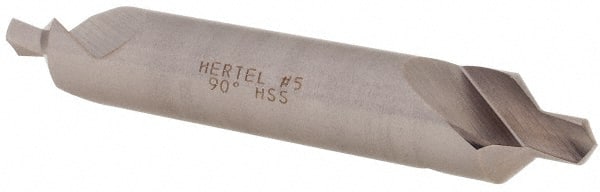 Hertel - #5 Plain Cut 90° Incl Angle High Speed Steel Combo Drill & Countersink - A1 Tooling