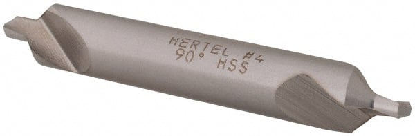 Hertel - #4 Plain Cut 90° Incl Angle High Speed Steel Combo Drill & Countersink - A1 Tooling