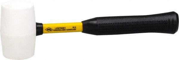 NUPLA - 1 Lb Head Soft Face Rubber Hammer - 13" OAL, 13" Long Fiberglass Handle with Grip - A1 Tooling