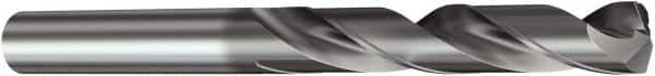 Sandvik Coromant - 11/64" 140° Spiral Flute Solid Carbide Screw Machine Drill Bit - TiAlN Finish, Right Hand Cut, 24mm Flute Length, 2.5984" OAL, Split Point, Straight Shank - A1 Tooling