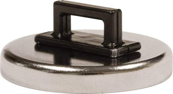 Mag-Mate - 14 Lb Max Pull Force, 3/16" Overall Height, 1.24" Diam, Ceramic Cup Magnet - Clamp Style, 3/8" Clamp Opening, Chrome Plated - A1 Tooling