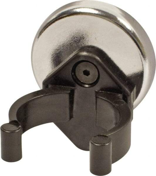 Mag-Mate - 22 Lb Max Pull Force, 9/32" Overall Height, 1.41" Diam, Ceramic Cup Magnet - Clamp Style, 1-3/8" Clamp Opening, Chrome Plated - A1 Tooling