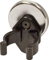 Mag-Mate - 14 Lb Max Pull Force, 3/16" Overall Height, 1.24" Diam, Ceramic Cup Magnet - Clamp Style, 1-1/8" Clamp Opening, Chrome Plated - A1 Tooling