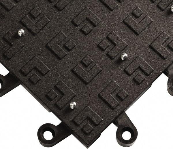 Wearwell - 18" Long x 18" Wide x 7/8" Thick, Anti-Fatigue Modular Matting Solid Grid - Male & Female, 4 Interlocking Sides, Black, For Dry Areas, Series 554 - A1 Tooling