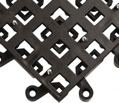 Wearwell - 18" Long x 18" Wide x 7/8" Thick, Anti-Fatigue Modular Matting Open Grid - Male & Female, 4 Interlocking Sides, Black, For Dry & Wet Areas, Series 555 - A1 Tooling