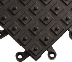 Wearwell - 18" Long x 18" Wide x 7/8" Thick, Anti-Fatigue Modular Matting Solid Grid - Male & Female, 4 Interlocking Sides, Black, For Dry Areas, Series 552 - A1 Tooling