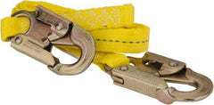 PRO-SAFE - 6' Long, 350 Lb Capacity, 1 Leg Locking Snap Hook Harness Lanyard - Polyester Webbing, Locking Snap Hook Anchorage Connection - A1 Tooling