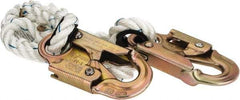 PRO-SAFE - 3' Long, 350 Lb Capacity, 1 Leg Locking Snap Hook Harness Lanyard - 1/2" Diam, Filament Nylon Rope, Locking Snap Hook Anchorage Connection - A1 Tooling