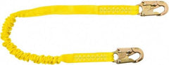 PRO-SAFE - 6' Long, 350 Lb Capacity, 1 Leg Locking Snap Hook Harness Shock Absorbing Lanyard - Polyester Webbing, Locking Snap Hook Anchorage Connection - A1 Tooling