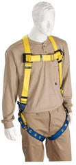 PRO-SAFE - 310 Lb Capacity, Size Universal, Full Body Lightweight Safety Harness - Polyester, Tongue Buckle Leg Strap, Tongue Buckle Chest Strap, Yellow/Blue - A1 Tooling