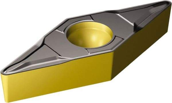 Sandvik Coromant - VBMT331 MF Grade 1105 Carbide Turning Insert - TiAlN Finish, 35° Diamond, 3/8" Inscr Circle, 3/16" Thick, 1/64" Corner Radius - A1 Tooling