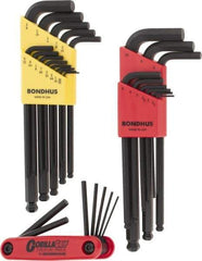 Bondhus - 31 Piece L-Wrench/Fold-Up Combo Hex Key Set - Hex Range 0.05 to 3/8", Protanium High Torque Steel - A1 Tooling