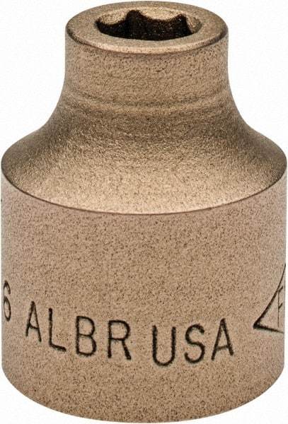 Ampco - 5/16", 1/2" Drive, Standard Hand Socket - 6 Points, 1-3/16" OAL, Aluminum Bronze - A1 Tooling