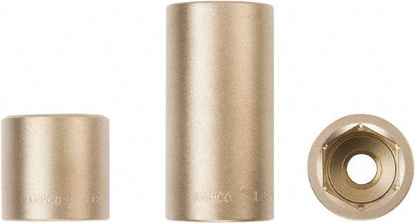 Ampco - 1/2" Drive, Standard Hand Socket - 6 Points, 1-3/16" OAL, Aluminum Bronze - A1 Tooling