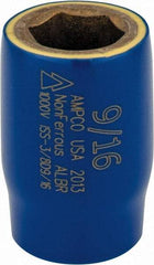 Ampco - 9/16", 3/8" Drive, Standard Hand Socket - 6 Points, 1-1/2" OAL, Aluminum Bronze - A1 Tooling