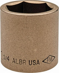 Ampco - 1-1/4", 1/2" Drive, Standard Hand Socket - 6 Points, 1-5/8" OAL, Aluminum Bronze - A1 Tooling