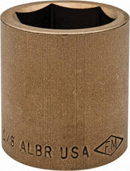 Ampco - 1-1/8", 1/2" Drive, Standard Hand Socket - 6 Points, 1-5/8" OAL, Aluminum Bronze - A1 Tooling