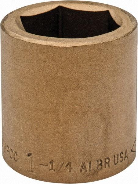 Ampco - 1-1/4", 3/4" Drive, Standard Hand Socket - 6 Points, 2" OAL, Aluminum Bronze - A1 Tooling