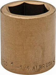 Ampco - 1-1/4", 3/4" Drive, Standard Hand Socket - 6 Points, 2" OAL, Aluminum Bronze - A1 Tooling