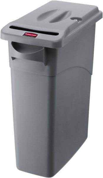 Rubbermaid - 15-7/8 Gal Gray Rectangle Confidential Document Container - Plastic, 24.88" High x 23.13" Long x 11" Wide - A1 Tooling