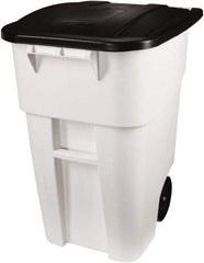 Rubbermaid - 50 Gal White Square Trash Can - Polyethylene, 36-1/2" High x 28-1/2" Long x 23.38" Wide - A1 Tooling