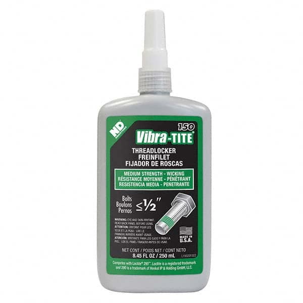 Vibra-Tite - 250 mL Bottle, Green, Medium Strength - Wicking Grade Threadlocker - A1 Tooling